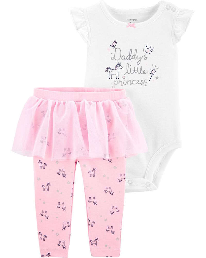 Daddys Little Princess, 2T Legging Set for Girls Carters 3 Piece Sweater Top 